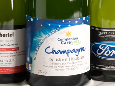 personalised wine and champagne labels